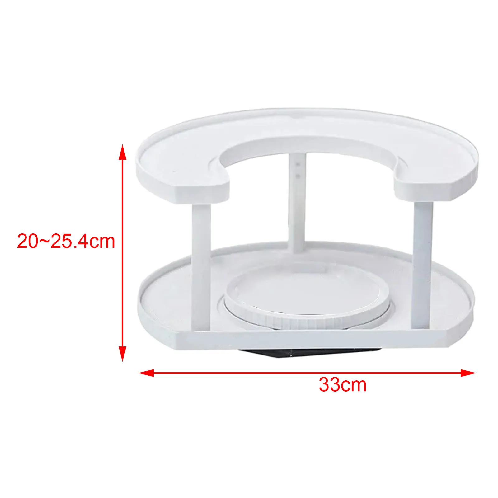360 Degree Rotating Spice Rack Turntable 2 Tiers For Kitchen Cupboard Makeup Vanity