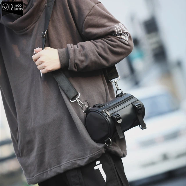 Vc Cool Streetwear Barrel-shaped Shoulder Bags For Men Hip Hop Men's Small  Satchel Sling Bag Ins Fashion Patchwork Crossbody Bag - Shoulder Bags -  AliExpress