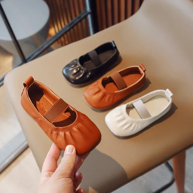 Baby Girls Leather shoes girls shoes girls flats Comfortable Children Lightweight Soft-soled Flat Shoes Spring Autumn Kids Princess Size 23-34