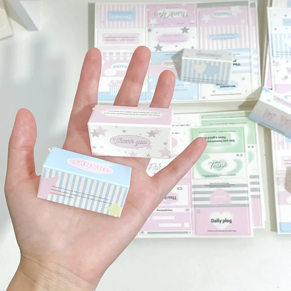 24pcs 한국어 스타일 기능 미니 접이식 카드 헤드 아이돌 카드 포장 재료