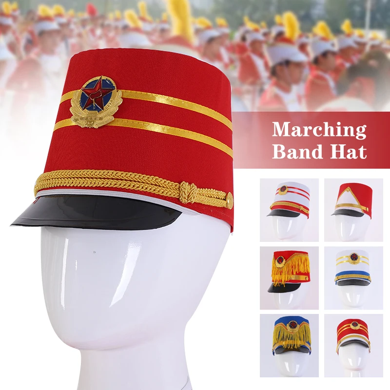 Drum Major Hat Marching Band Hat Men Luxury Soldier Hat Children