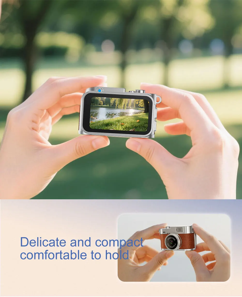 Digital Camera Newly Upgraded 1.47 Inch Keychain Camera with Screen 2K Resolution Portable Mini Retro Camera with Flash