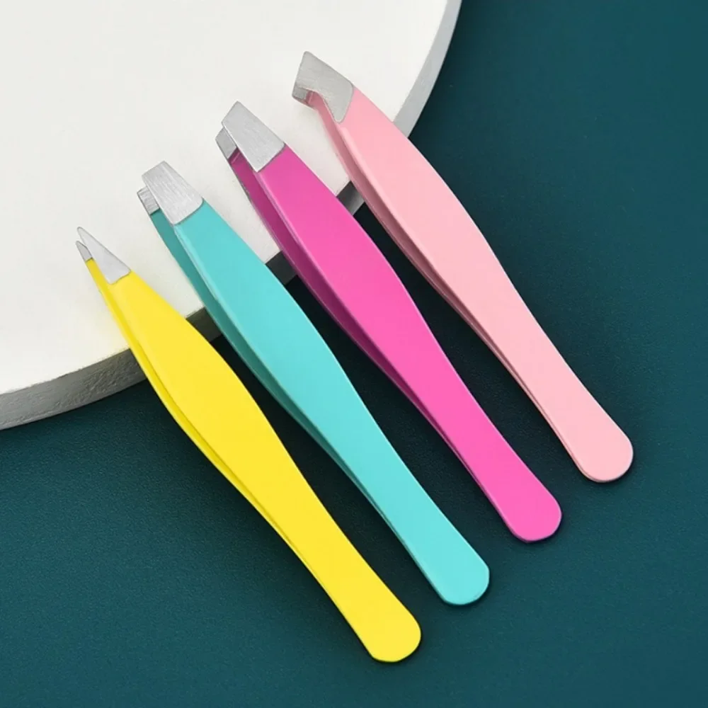 1 Pc Colorful Eyebrow Tweezer Stainless Steel Hair Removal Clip for Eyelash Extension Tweezer Professional Makeup Beauty Tools
