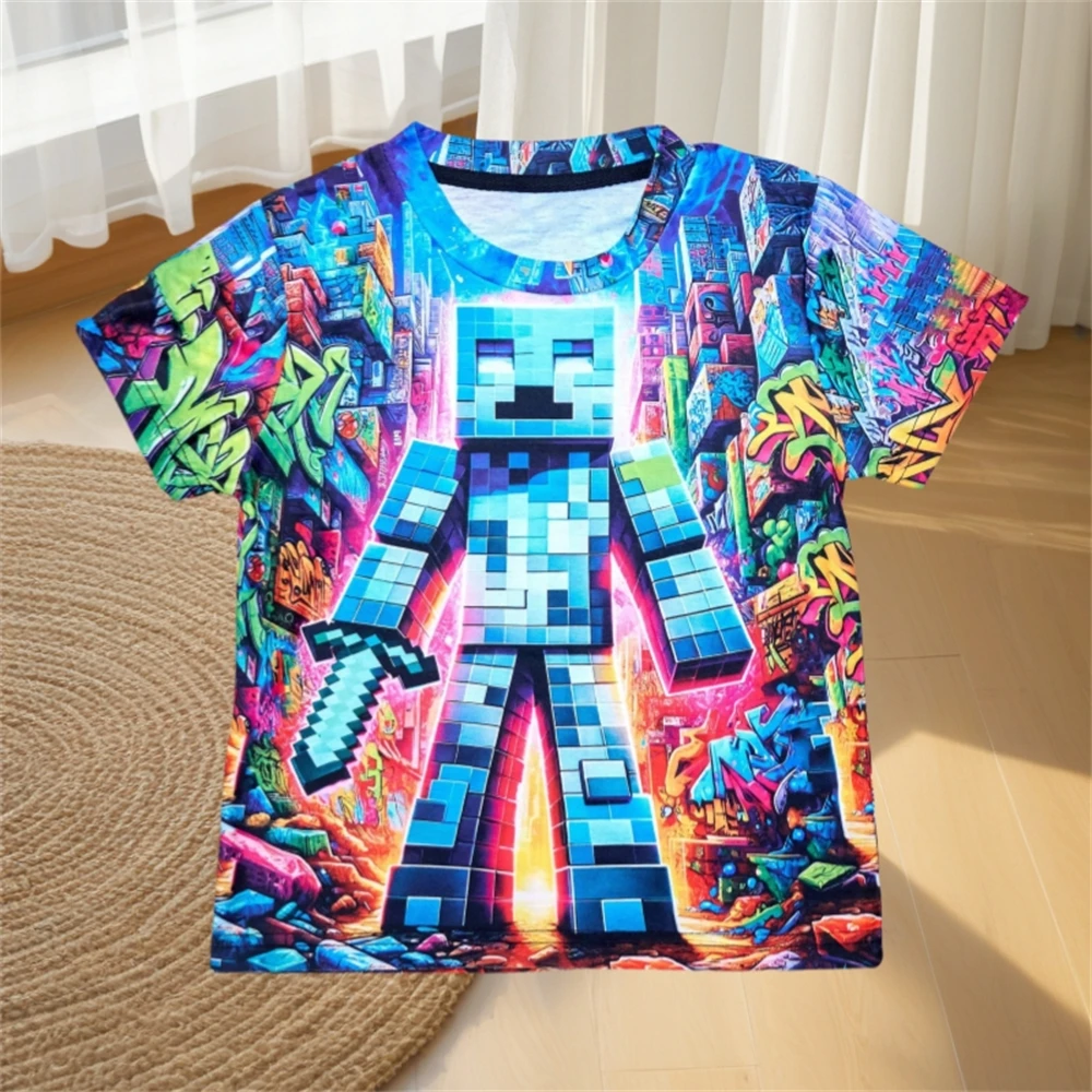 Children's Clothing Adventure Style Boys Clothes Cartoon T-Shirt for a Boy Fashion 2024 Baby Summer Clothes O-Neck Children Top 5
