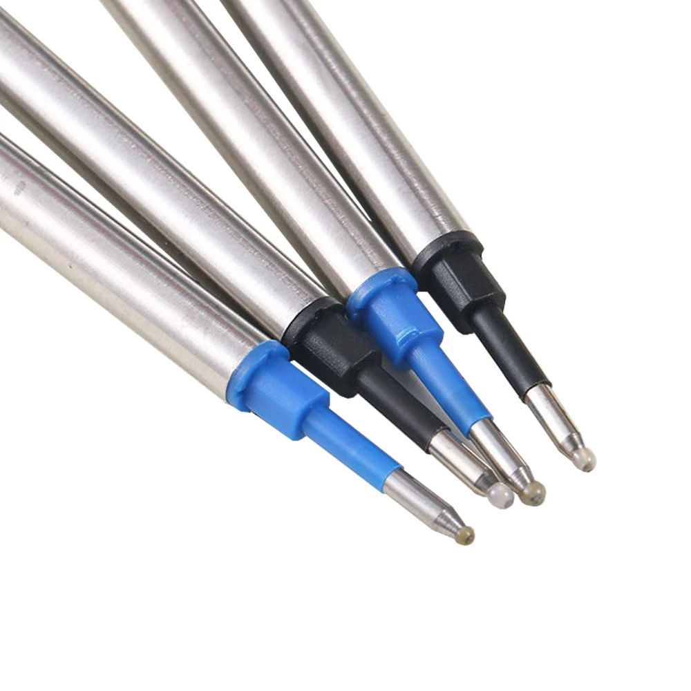 5pcs Metal Refills Blue Black Ink for Roller Ballpoint Pens Gel Pen Replacement Signature Rods Business School Office Stationery