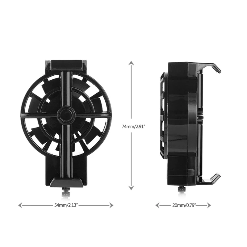 USB 전원 휴대폰 쿨러, 선풍기 냉각 라디에이터, 4-6.7 인치 스마트폰용, 신축성 클립, 능동 냉각 선풍기