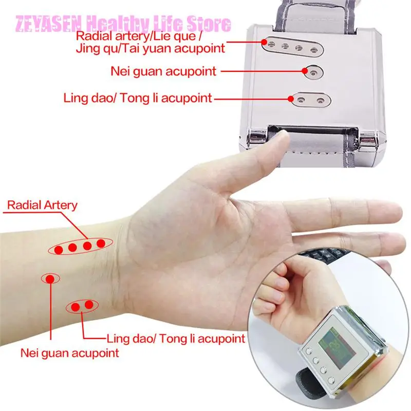 Household Laser Physiotherapy Wrist Diode Lllt Laser Therapy Diabetic Wrist Watch For Diabetes Hypertension Sinusitis Treatment