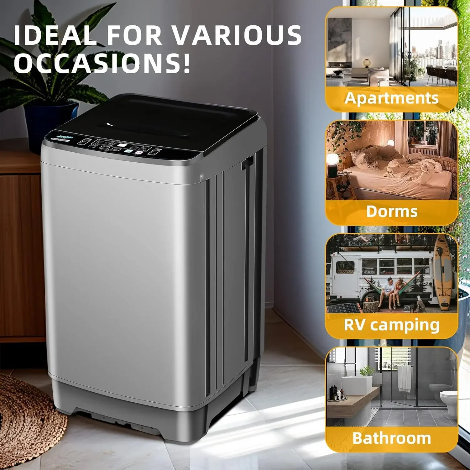 Full Automatic Washing Machine Multi-Function Control Panel Compact Design Large Capacity Automatic Imbalance Adjustment 6
