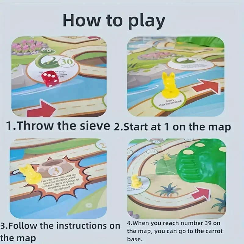 Funny Bunny Game, Tortoise Bunny Trap Competitive Board Game Interactive Educational Multiplayer Hare Trap Game Family Game 6