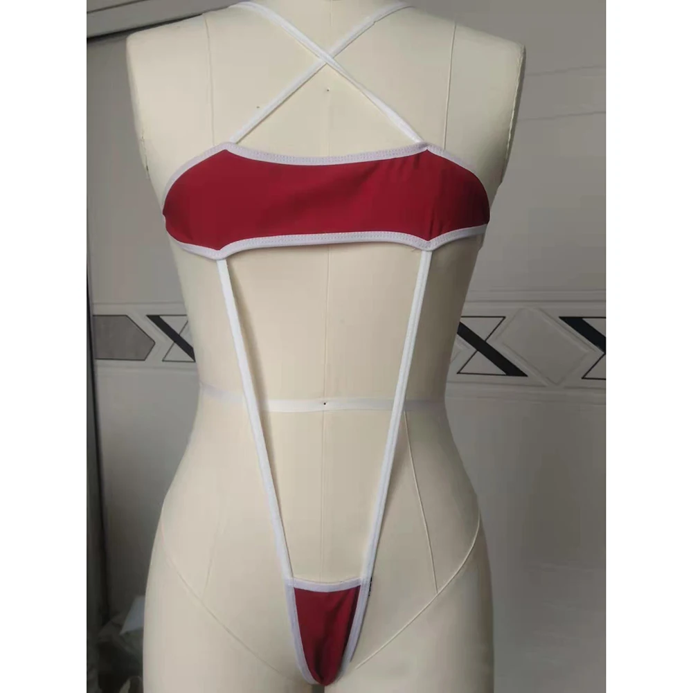 Women Sexy Micro-Bikini Set Solid Color Transparent Straps Halter Neck Swimsuits Swimwear Summer Beachwear Female Biquini bikini set women swimwear bikini swimsuit