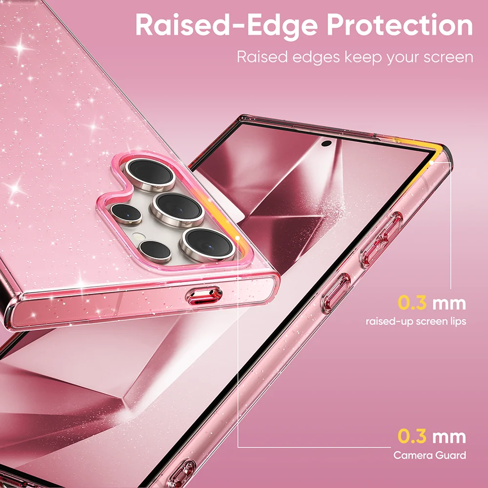 Luxurious Glitter Pink Waterproof and Fall-Resistant Mobile Phone Case