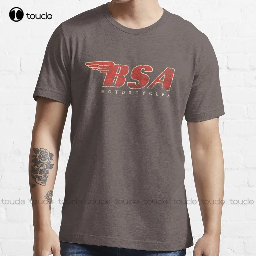 

Bsa Motorcycle Distressed Design Logo T Shirt T-Shirt Skull Shirts For Men Custom Aldult Teen Unisex Digital Printing Tee Shirt