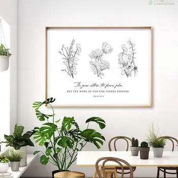 Bible Verse Print Grass Withers 1