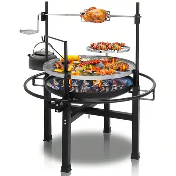 Heavy Duty Cast Iron Tabletop Charcoal BBQ Grill – Portable Camping Stove 1