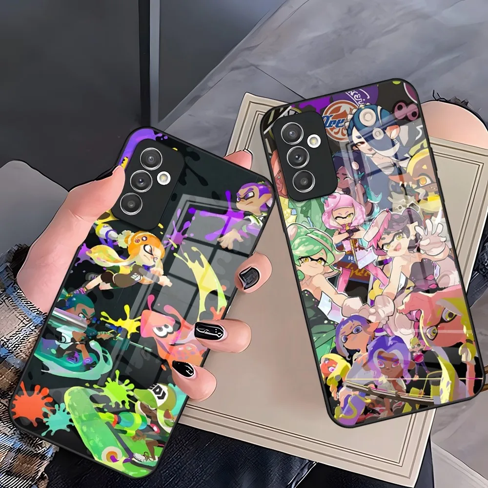 Pearl Switch Splatoon 2 Phone Case For Samsung S20 S30 S21 A34 A54 A53 M54 A24 Note 20 10 Pro Ultra Plus Glass Luxury Cover