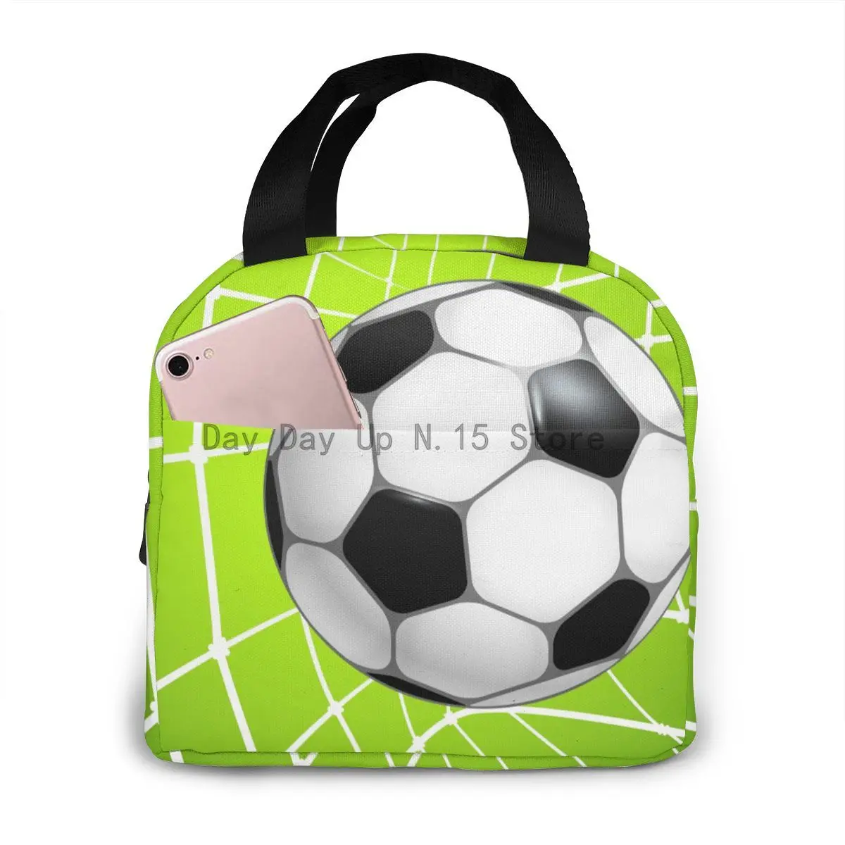 Футбольный мяч в сетке сумка для ланча портативный изолированный