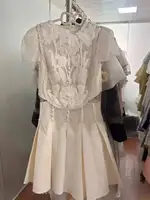 QMQA mode femmes robe élégante épissé dentelle fleur brodée évider conception Mini robes 2025 printemps nouveaux vêtements QM305 4