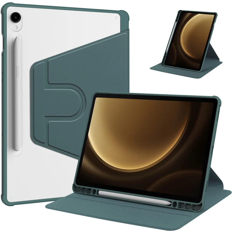 Clear Acrylic 360 Rotating Tablet Case with Pen Holder
