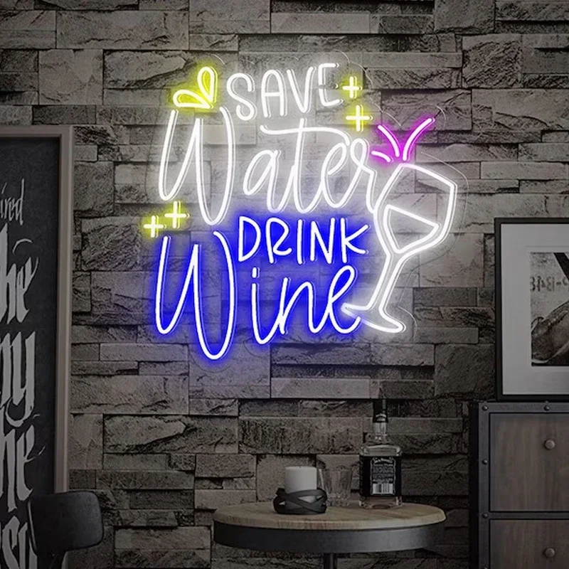 Drink Wine Wein LED Neonschild in 2023