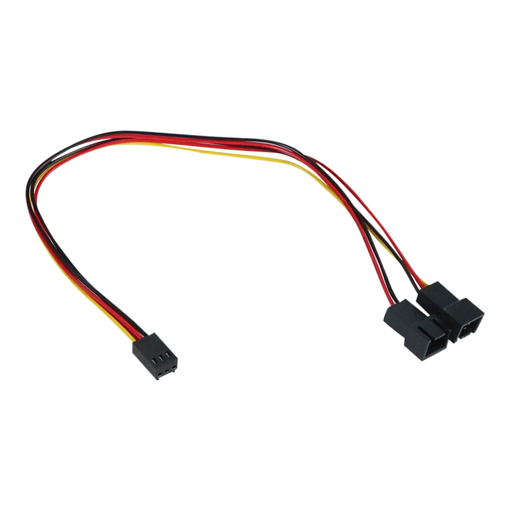 3 Pin 2 in 1 Wire Female to 2 Male Terminal Y Cable Splitter Power Supply Extension Cable for PC Fan cooling CPU GPU Cooler