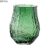Green Wrinkle Glass Vase Artificial Flowers Decorative Flower Arrangement Desk Decoration Transparent Hydroponics Floral Vases 6