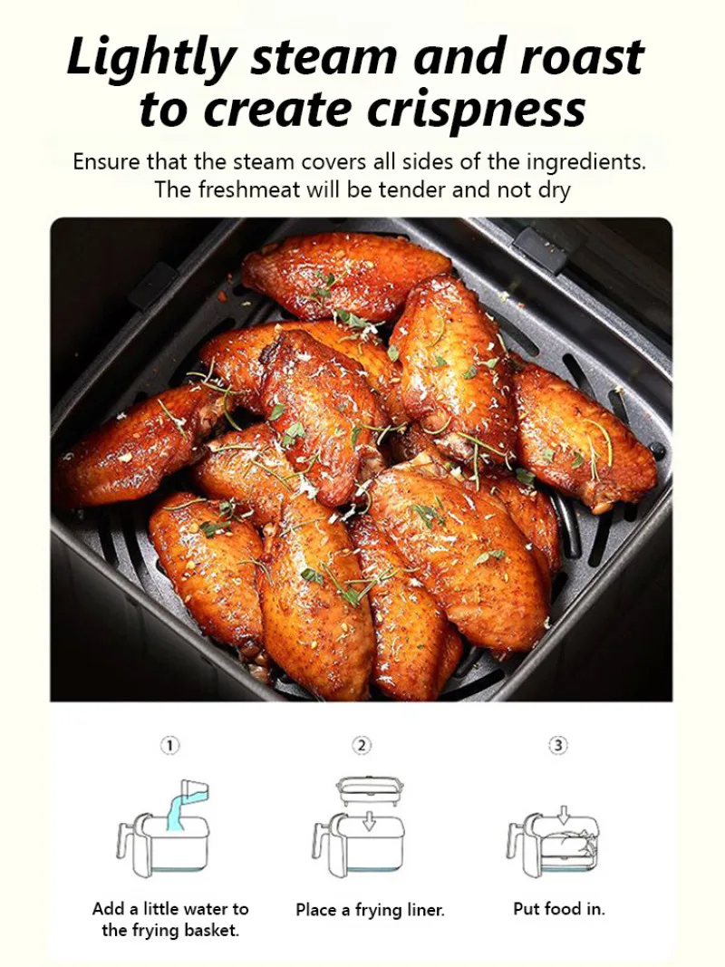 Home Visual Air Fryer Multifunctional Large Capacity Knob Electric Oven French Fryer 5L Air fryer Large capacity for home