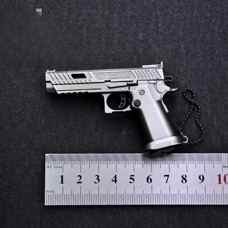 1:3 Mini TTI Pistol Model Alloy Fake Gun Keychain Detachable Collection Bag Pendants Fidget Toy for Adult Toy Gift 4