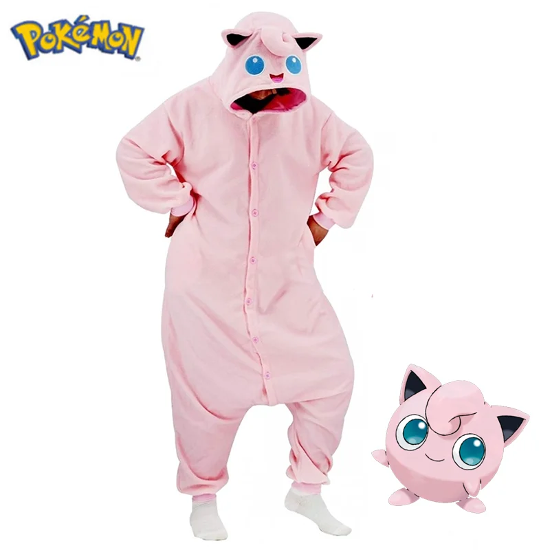 

Pokemon Cosplay Costume Jigglypuff Onesie Pajamas For Halloween Women One-Piece Kigurumi Girl Full Body Pijama Anime Sleepwear