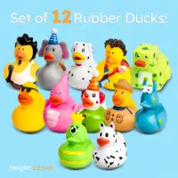 Rubber Ducks - 12 Piece Bulk Pack for Bath, Pool, Party, Cruise, Jeep Ducking, Decoration & More - Small Assorted Funny Toy Duck 2
