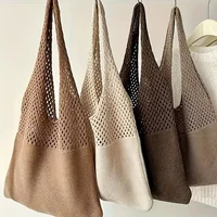 Sacs à main tricotés pour femmes, fourre-tout de grande capacité, grand sac à main de plage d'été, sacs à bandoulière tissés creux décontractés, Pack féminin 1