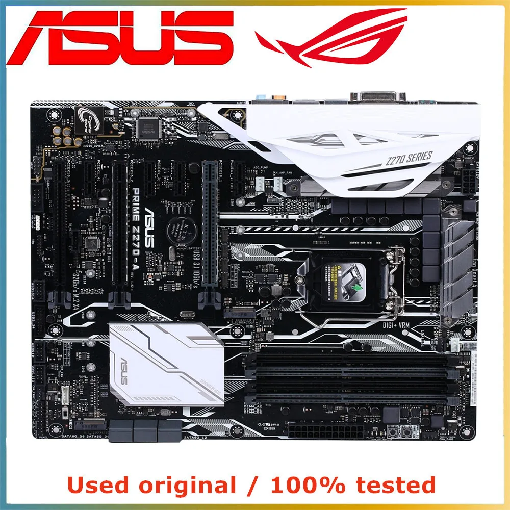 

For ASUS PRIME Z270-A Computer Motherboard LGA 1151 DDR4 64GB For Intel Z270 Desktop Mainboard M.2 NVME PCI-E 3.0 X16