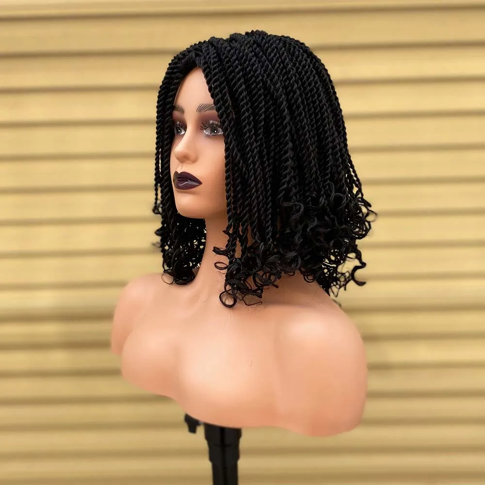 mulheres Curto Bob Trança Curly End Extensões