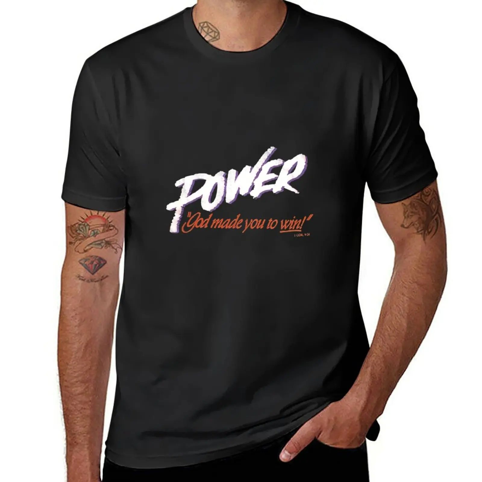 Футболка New POWER God Made You to Win, летний топ, эстетическая одежда, топы, быстросохнущая рубашка, мужские футболки с графическим рисунком, упаковка