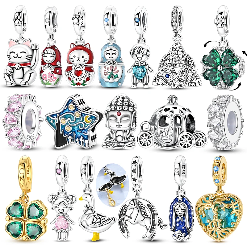 Bestseller 925 Sterling Silber Charms Perlen Anhänger Passend für Original Armbänder Halsketten DIY Charms Frauen Mädchen Männer Schmuckherstellung Geschenk