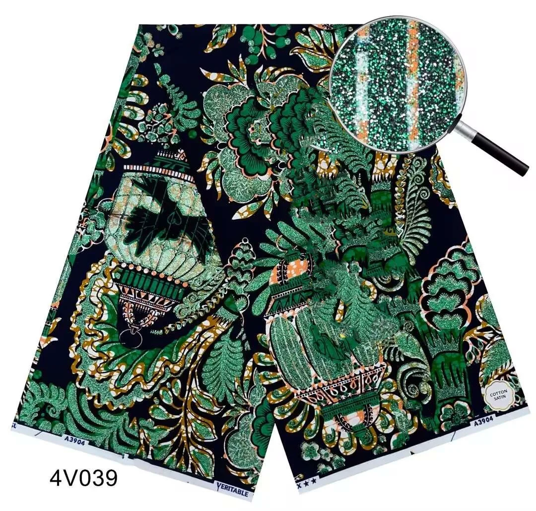 New Design 100% Cotton Top Quality Golden Supe-V Wax African Fabric For Wedding Dress Making Craft Loincloth T7GX