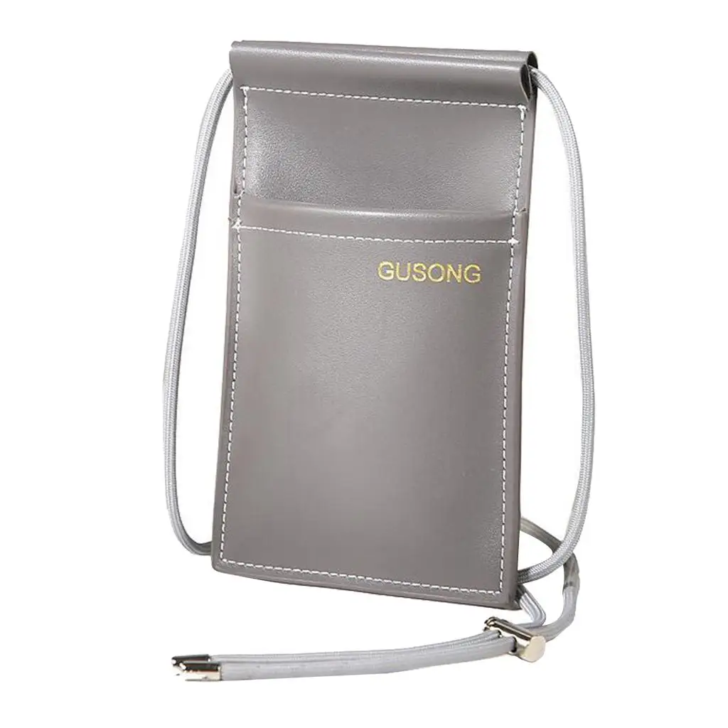 PU Leather Hairdressing Tool 4 Pouches Mini Shear Clip , Gray