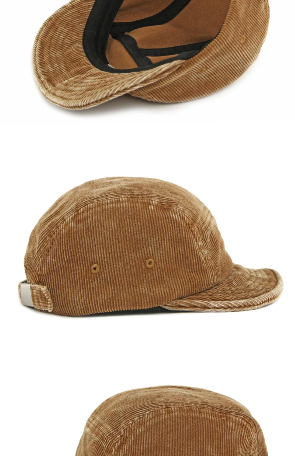 HT4940 Baseballkappe, einfarbig, Cordkappen für Männer und Frauen, weiche Oberseite, kurze Krempe, Baseballmütze, männlich und weiblich, verstellbare Snapback-Kappe – Detail 10