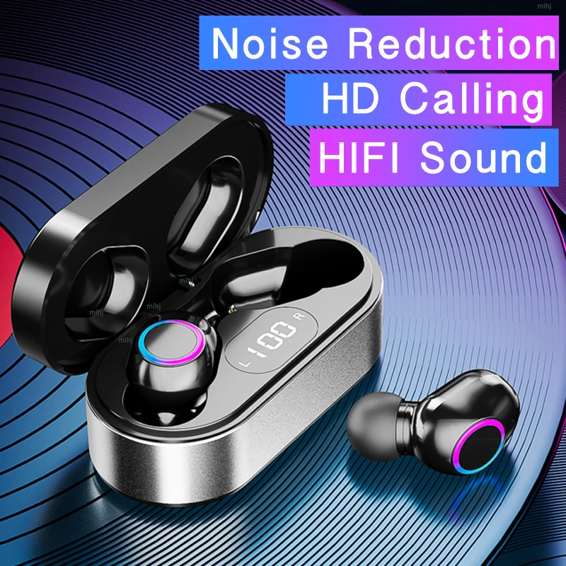 Bluetooth Earphones HD Calling Wireless Headphones Portable Mini Earbuds Noise Canceling Headsets with Microphone for All Phone_voghion.com