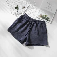 Summer Couple Sleep Pants Cotton Crepe Nightwear for Men and Women Pajama Shorts Elastic Waist Sleep Bottoms Sleeping Shorts - Image 2