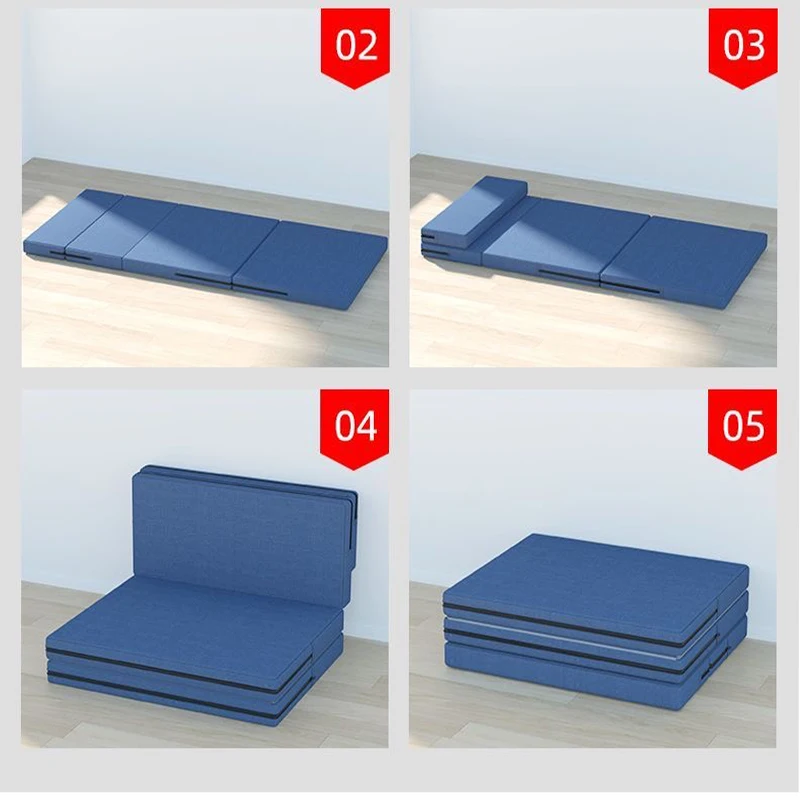Car Folding Bed Travel Camping Sleeping Pad Non Inflatable Office Rest Mat Car Rear Sleeping Pad Folding Single Bed