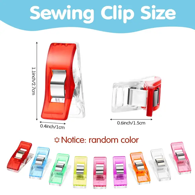 50 Pcs Multipurpose Sewing Clips Colorful Clips Plastic DIY Storage Positioning Patchwork Quilting Tools Safety Clips Assorted 2