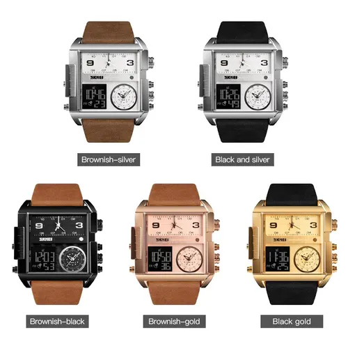 Skmei Top Brand 3 Time Sports Watches Mens Military Back Light Chrono 디지털 손목 시계 Mens 알람 날짜 시계 Reloj Hombre 5