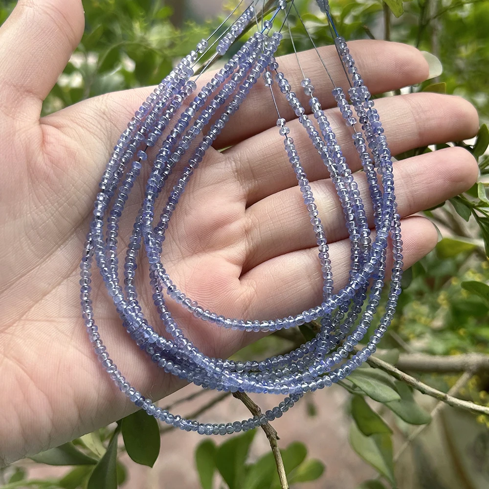 Natrural Nice Tanzanite Irregular Loose Rondelle Beads 2.4mm-2.7mm,Thickness 1mm-1.8mm,DIY Bracelet/Necklace For Jewelry Making 4