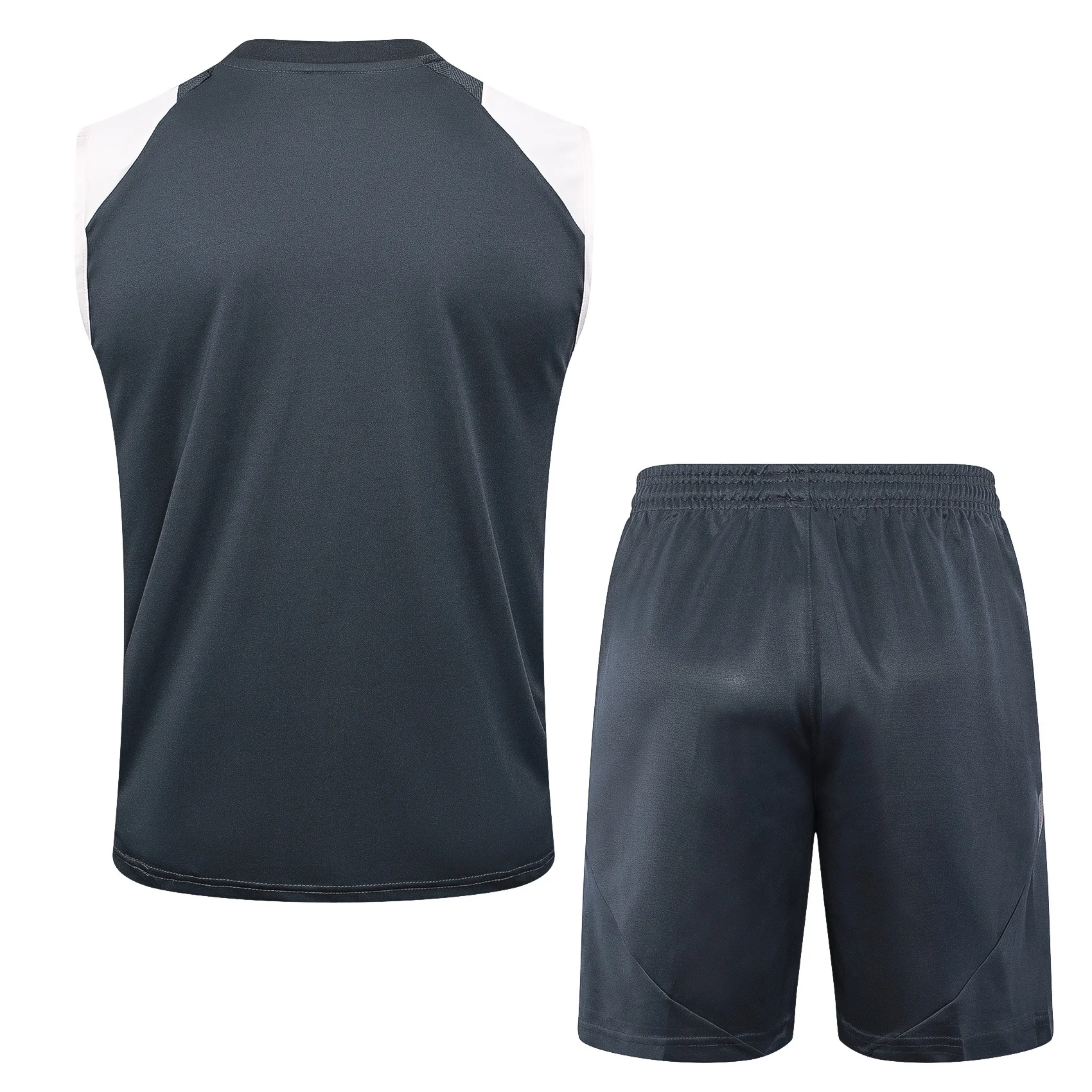 Adidas Football Shoes Sleeveless Jersey Set Men Authentic Breathable Durable Quick-dry Retro Sleeveless Jersey Set Grey