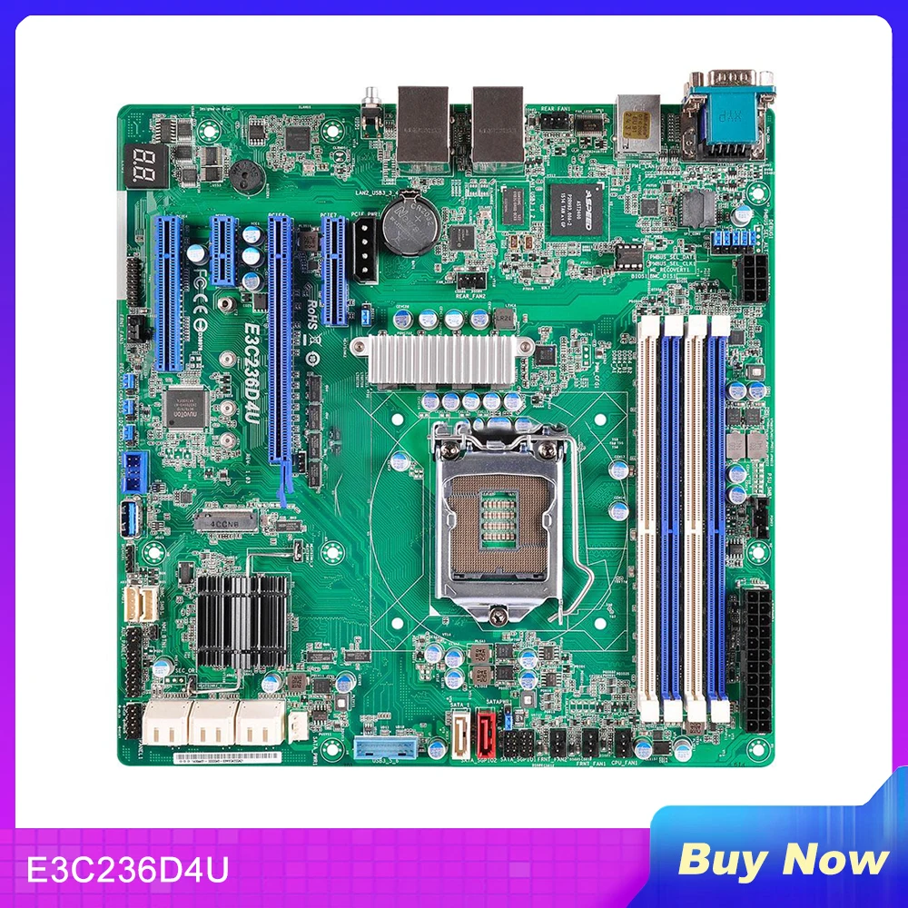 

Материнская плата E3C236D4U для сервера Asrock LGA1151 E3-1200 V5/V6 DDR4 ECC