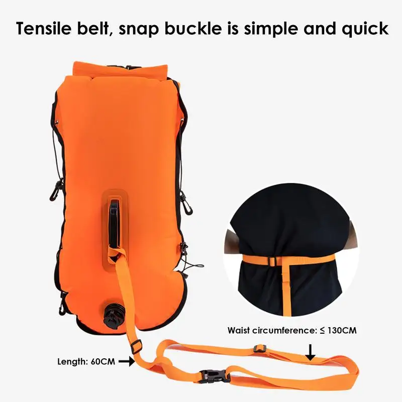 Inflatable Open Swimming Buoy Tow Float Dry Bag Double Air Bag With Waist Belt For Swimming Water Sport Storage Safety swimming buoy