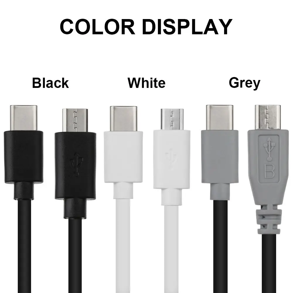 마이크로 USB C 타입 케이블, 데이터 동기화 충전 케이블, OTG 어댑터 커넥터 코드, 안드로이드 휴대폰, 맥북용, 25cm, 50cm, 100cm