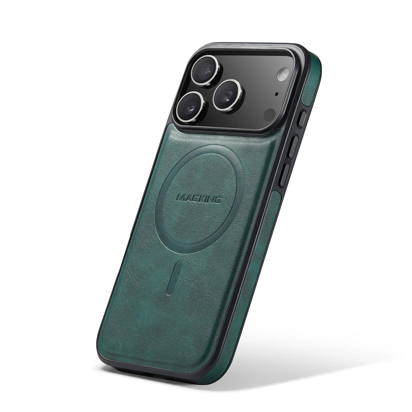 Leder Marke Magnetische Lade Telefon Fall Für Magsafe iPhone 17 Air 16 15 14 Plus 13 12 Pro max 16e Stoßfest Schutzhülle – Detail 11