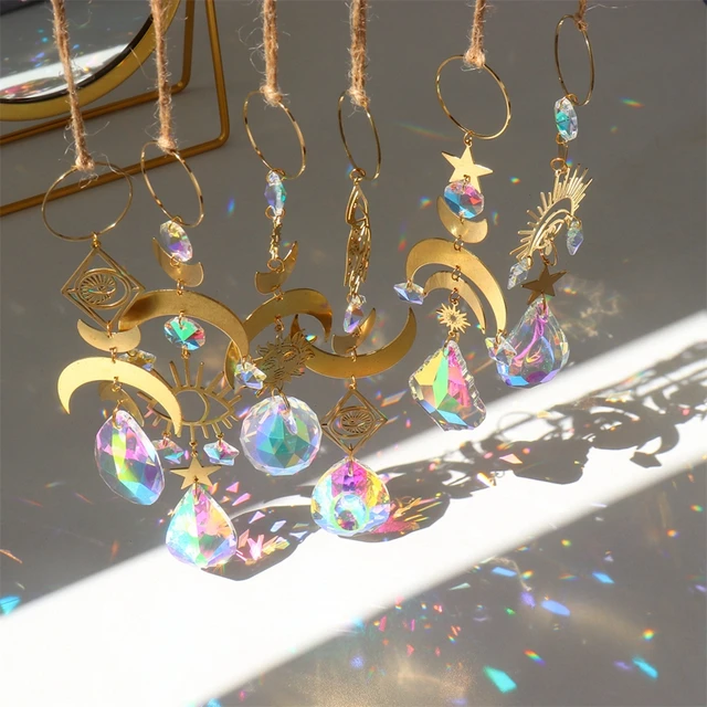 Napfogó Crystal Rainbow Prisma Wind Chimes Devil'S Eye Boszorkány Lógó Dekoráció Kristály Medál Autó Báj Kert - Image 2