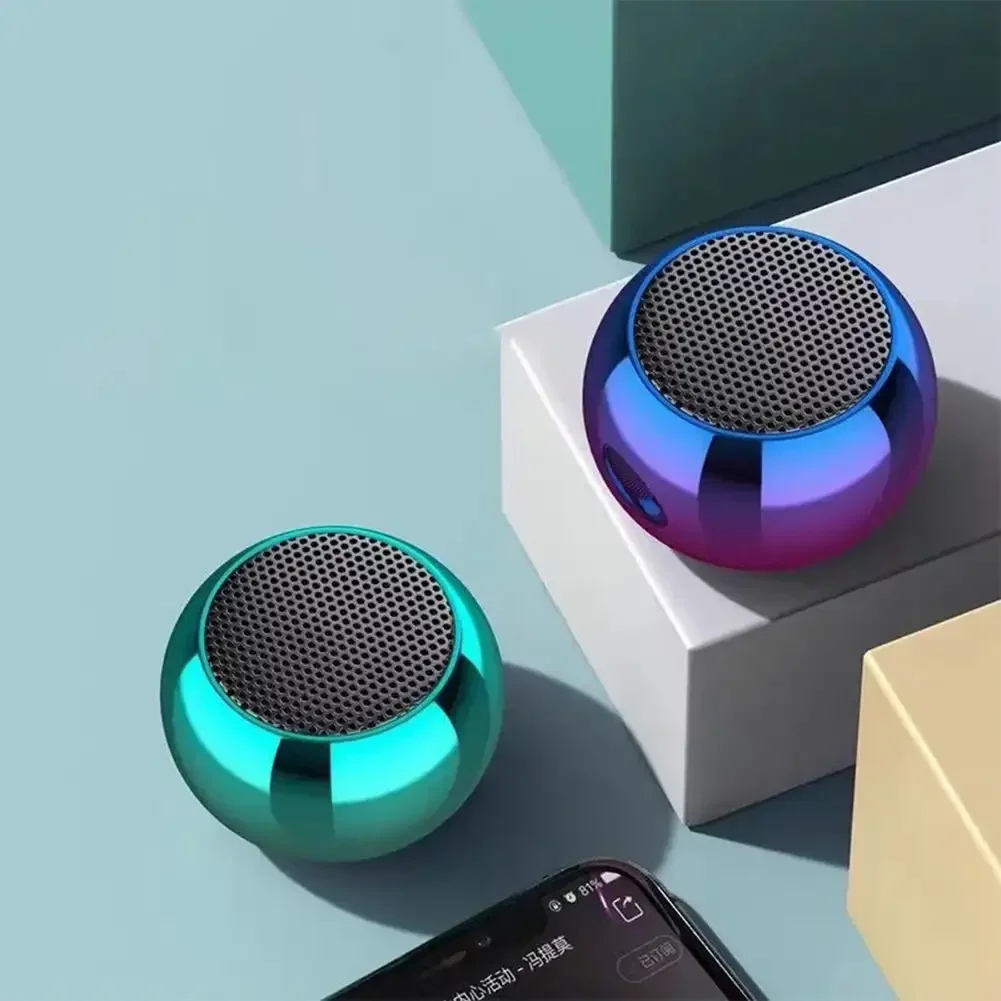 Flash Wireless Bluetooth Speaker Portable Small Steel Gun Metal Heavy Subwoofer Outdoor Mini Audio Soundbar For Ios / Android